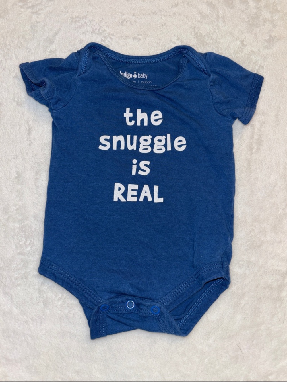 (3 for $10) Indigo Baby Royal Blue 'The Snuggle Is REAL' One-Piece bodysuit 0-3